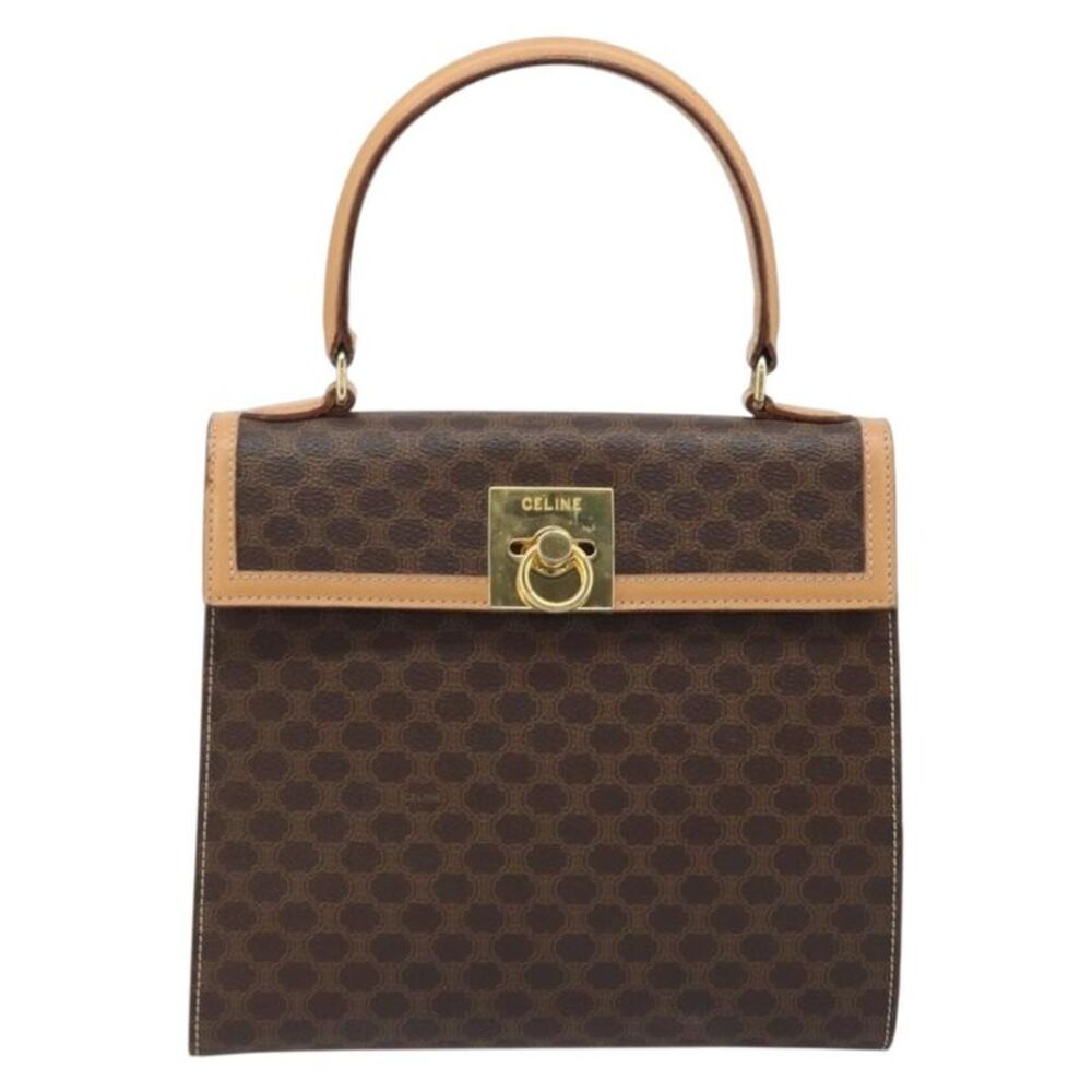 Celine Handbag Canvas Brown Canvas Handbag